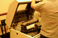A giant dot-matrix printer